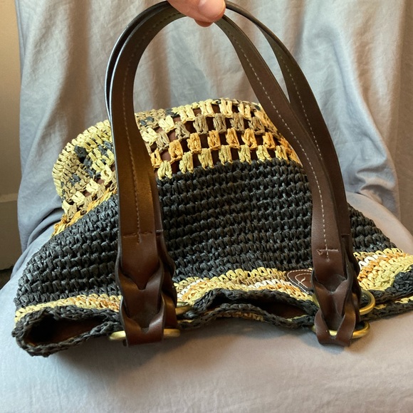 ☀️ 100 % Paper Boho Bag 13.5” X 13.5” - Picture 3 of 5